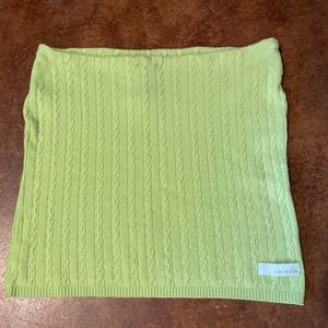 Celeste Large Upcycled Pale Lime Green Mini Skirt and/or Strapless Top